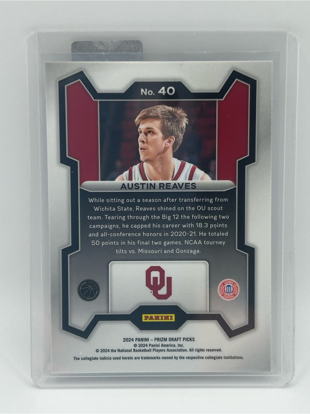 Austin Reaves Oklahoma Sooners Panini Prizm Draft Picks Basketball Card 🏀 - Picture 2 of 2